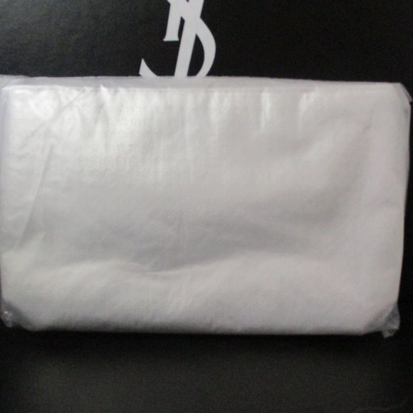 YSL YVES SAINT LAURENT BEAUTE SILVER ARGENT STARS MAKEUP/COSMETIC BAG/POUCH NEW - Picture 2 of 4